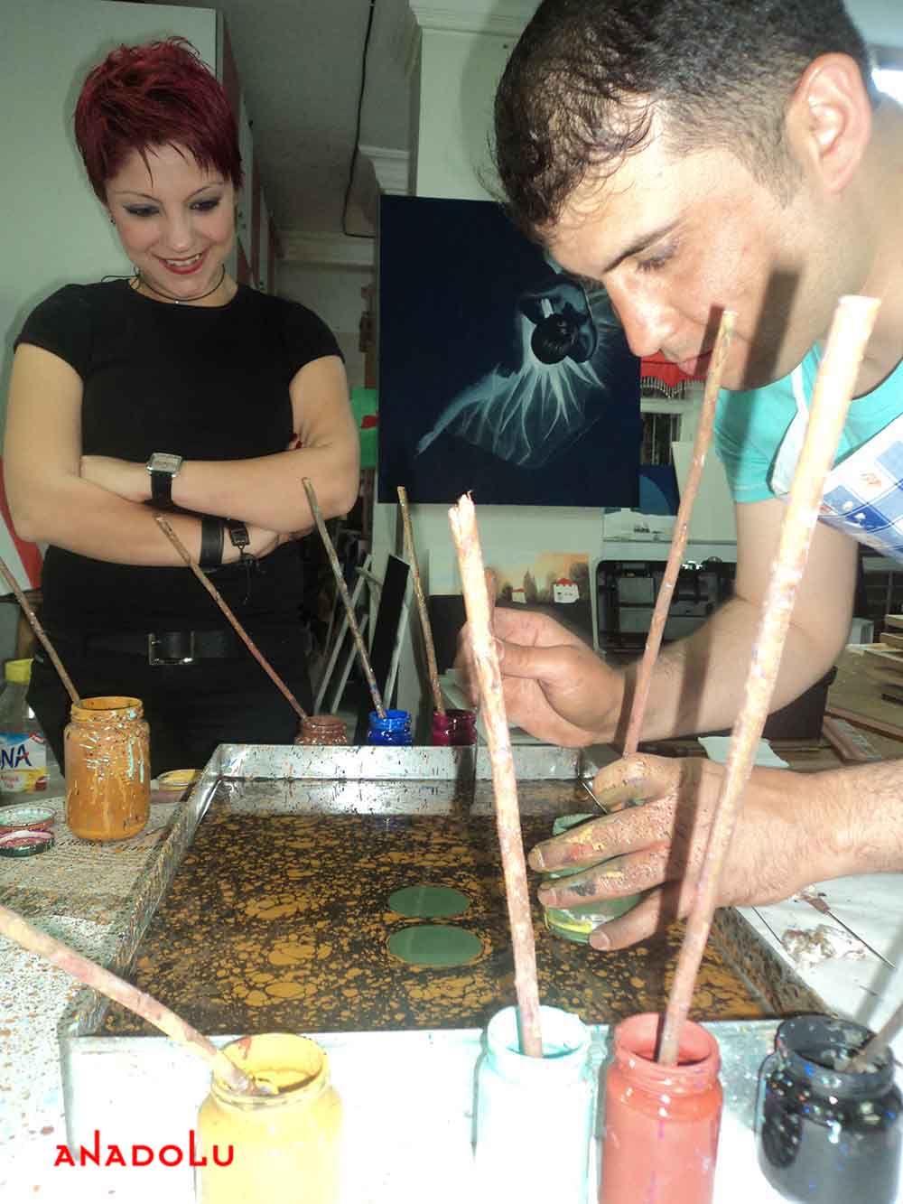 Çukurovada Yetişkinler İçin Ebru Eğitimleri