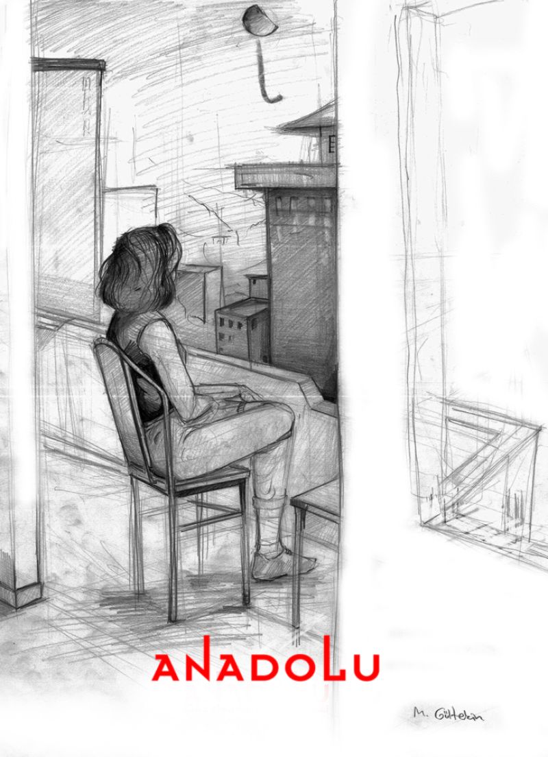 İmgesel Balkonda Oturan Kadın Çalışması Çukurovada