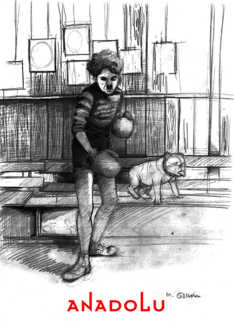 karakalem Charlie Chaplin Çizimleri Çukurovada